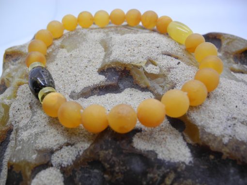 Natural Baltic round amber beads bracelet BRA18