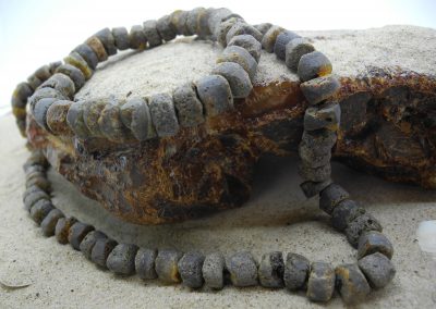 Natural Baltic unpolished black amber necklace and bracelet SET03