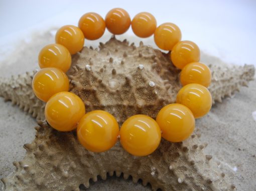 Natural Baltic amber round beads bracelet BRA13
